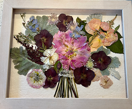 Pressed Flowers with light frame